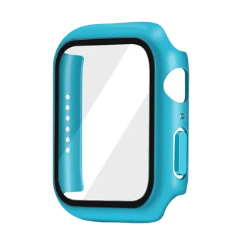 Příslušenství k chytrým hodinkám Ochranné pouzdro s tvrzeným sklem pro Apple Watch 10 42mm Barva: Ledově modrá, Typ: 26