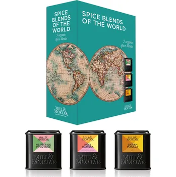 Bio směs koření SPICE BLENDS OF THE WORLD, sada 3 ks, Mill & Mortar