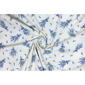 Bavlněné plátno levandule na smetanové