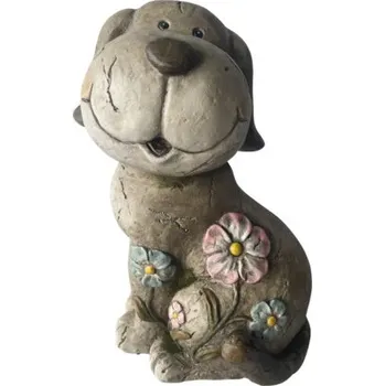 Figurka Figurka pes s květinami Lafiora 24 x 18,5 x 32 cm