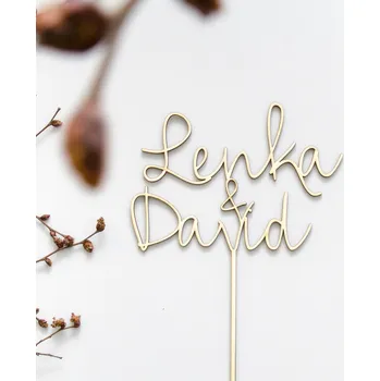 Svatební dekorace Dědova dílna Dřevěný zápich Jména