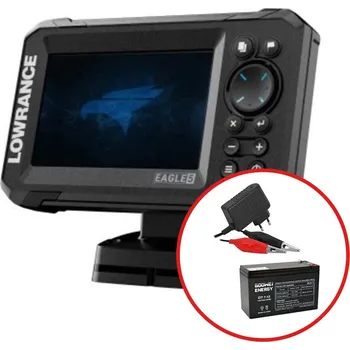 Echolot Lowrance - Sonar EAGLE 5 se sondou SplitShot + baterie 12V/7Ah + nabíječka 0,75A/6/12V
