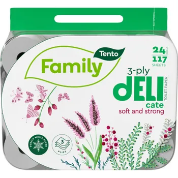 Toaletní papíry Papír toaletní Tento Delicade- 3 vrstvý / 24 rolí