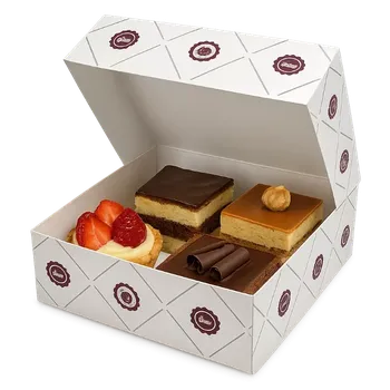 Dortová krabička s elegantním čoko-vzorem 20,7x19,2x9 cm