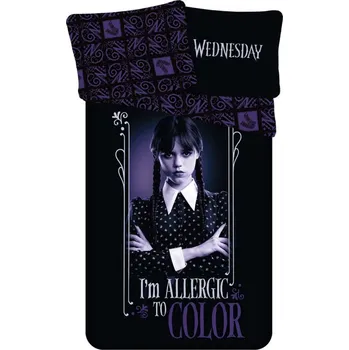 Povlečení Top Brands Licenses s.r.o. Povlečení - WEDNESDAY 140 x 200, 70 x 90 cm zipový uzávěr