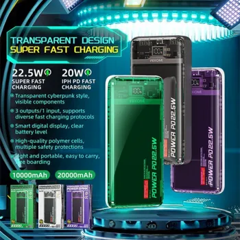 Powerbanka Wekome Powerbanka WEKOME WP-353 Vanguard Series - Powerbanka 10000 mAh PD 20W + QC 22,5W (zelená / průhledná)