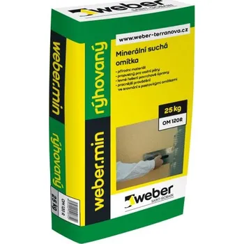 Omítka Jednosložková šlechtěná minerální omítka weber min rýhovaný 2,0R 25kg