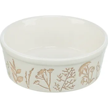 Miska pro psa Keramická miska s texturovaným motivem, 1,2 l/ø 20 cm, bílá/šedobéžová