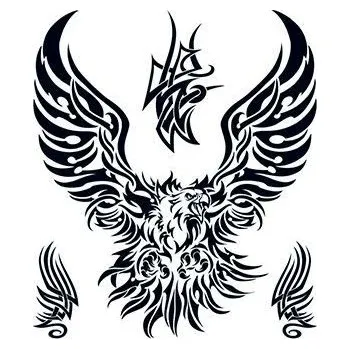 Odstranitelné tetování Orel - tribal velké nalepovací tetování