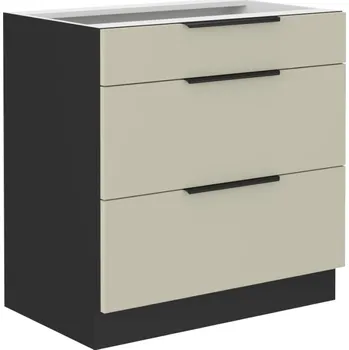 Obývací stěna Spodní skříňka, kašmír/černá, ARAKA 80 D 3S BB