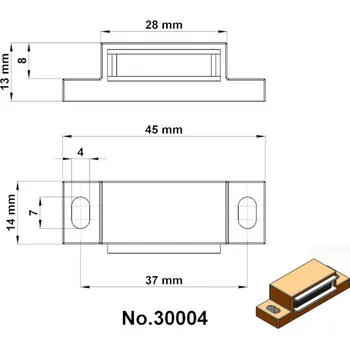 Magsy Nábytkářský dveřní magnet obdélníkový hnědý Počet kusů: 1 ks