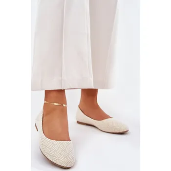 Dámské baleríny Boto Dámské Ploché Baletky S Leskem Zlaté Tatorelis Boto krémová 3283028