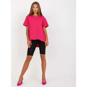 Dámské tričko T-shirt-RV-TS-8047.57P-fuchsia BASIC Feel Good červená 3295224