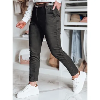 Dámské kalhoty Dámské slim fit kalhoty LINESKA khaki DStreet šedá 3278085