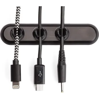 kabelová chránička Vyrobce Magnetický kabelový organizér C-Slide, černý, 3 svorky na kabely