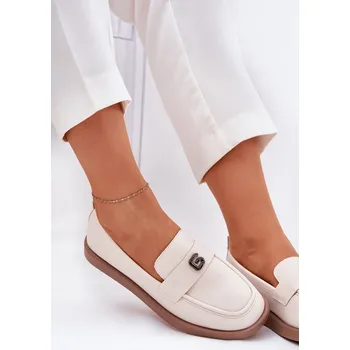 Dámské mokasíny Dámské elegantní mokasíny s ozdobným malým detailem Vinceza VINCEZA krémová 3283557