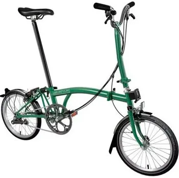 Skládací kolo Skládací kolo Brompton C Line jednobarevné black edice, Racing Green typ řídítek H