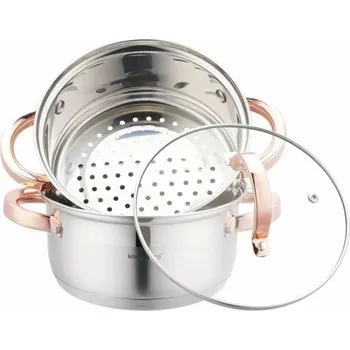 Hrnec Klausberg KLAUSBERG PARNÍ HRNEC 3 DÍLY 18 cm KB-7725 RŮŽOVÉ ZLATO