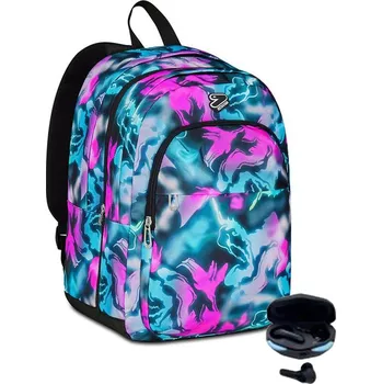 Školní batoh Oxybag Studentský batoh Seven FLUO FUXIA PRO XXL + sluchátka