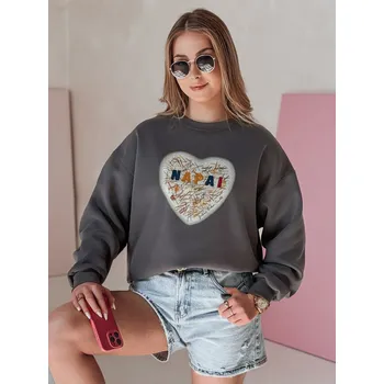 Dámská mikina Dámská oversize mikina srdce SERDUCHOVA DStreet šedá 3283622