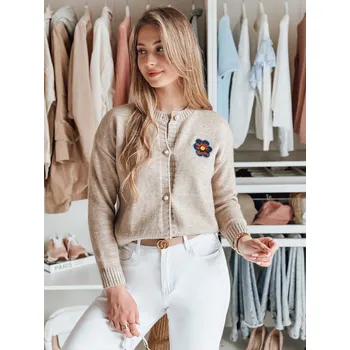 Dámský svetr Dámský svetr AMELIE s výšivkou, béžový DStreet hnědá 3281460