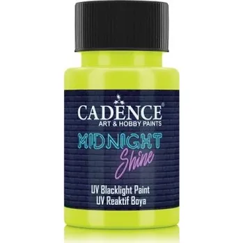 Speciální výtvarná barva Svítící UV barva na textil Cadence Midnight Shine, 50 ml - lemon, citronová