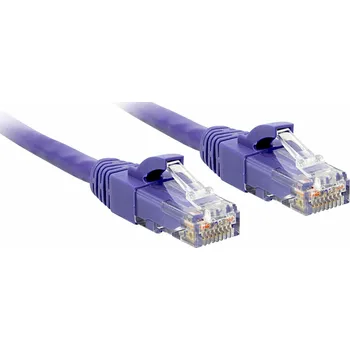 Síťový kabel Lindy RJ-45/RJ-45, kat. 6, U/UTP, fialový, 2 m (48123)