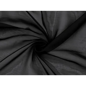 Šifon hladký METRÁŽ - 6 (6) černá