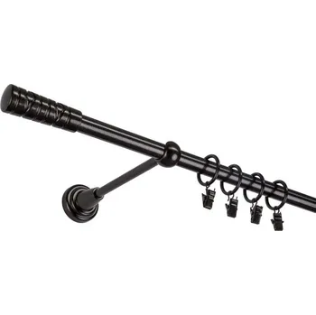 Garnýž Ø 16 jednotyč grafit lesk, komplet PICASSO-výprodej za sníženou cenu Barva: GRAFIT LESK, Délka: 120 cm, typ kroužků: kroužky s plastovými háčky