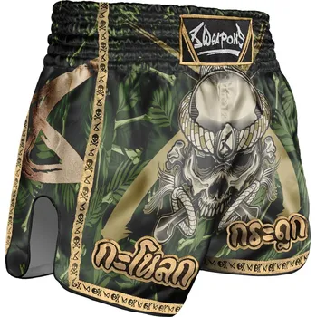 Oblečení pro bojové sporty Muay Thai šortky 8 WEAPONS Bone Island - Olive/Gold Velikost: S