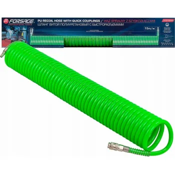 Příslušenství ke kompresoru Forsage Spirálová hadice s rychlospojkami 14 mm x 15 m