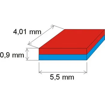 Dekorativní magnet Magsy Neodymový magnet kvádr 5,5x4,01x0,9 P 150 °C, VMM6SH-N40SH