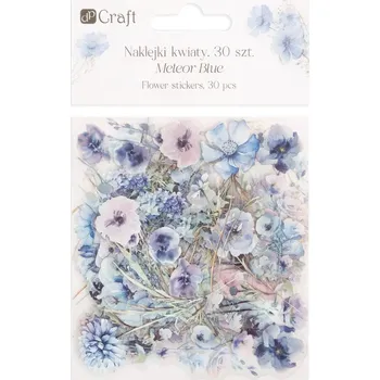 samolepka DP Craft Samolepky květinové modré 30ks PVC