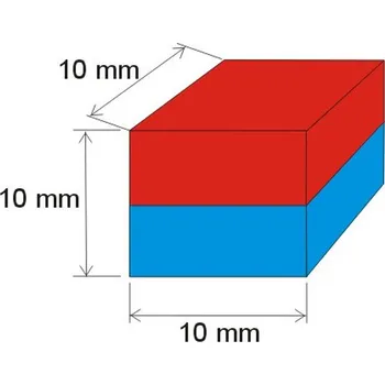 Dekorativní magnet Magsy Neodymový magnet kvádr 10x10x10 N 80 °C, VMM7-N42 Počet kusů: 1 ks