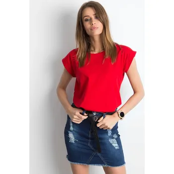Dámské tričko T-shirt-RV-TS-4833.01P-red BASIC Feel Good červená 3290740