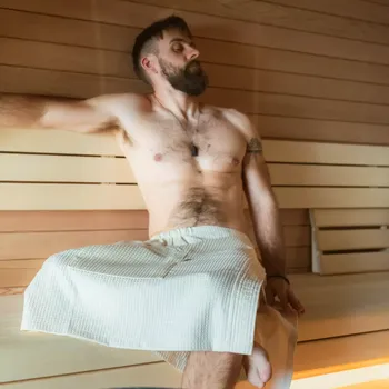 VEBA moderní pánský vaflový kilt ze 100% bavlny smetanový - VEBA-KILTPAN-RUMBA-SMETANA