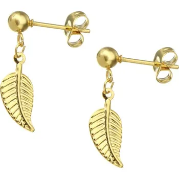 Náušnice Pozlacené náušnice z chirurgické oceli lístky