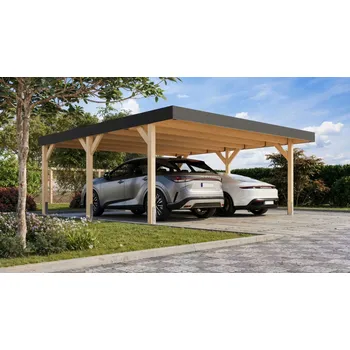 Zahradní domek KARIBU HOLZTECHNIK dvojitý carport KARIBU LEIMHOLZ 1 (12160) 5,58 x 5,76 m