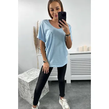 Bavlněná halenka s kapsami modrá UNI