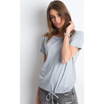 Dámské tričko T-shirt-RV-TS-4834.18P-light grey BASIC Feel Good šedá 3290384