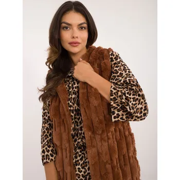 Dámská vesta Vest-AT-KZ-2368-1.13-light brown Wool Fashion Italia hnědá 3299329
