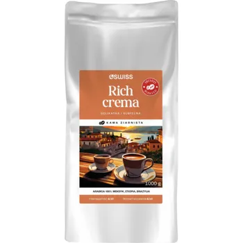 Káva 4Swiss Kávová zrna Rich Crema čerstvě pražená 1 kg