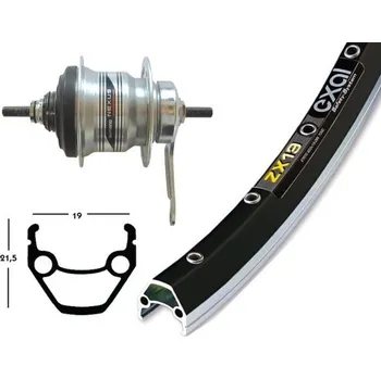 Zapletené kolo OEM zadní zapletené kolo 28x1.75' Shimano 7s ZX 19 (černá/stříbrná)