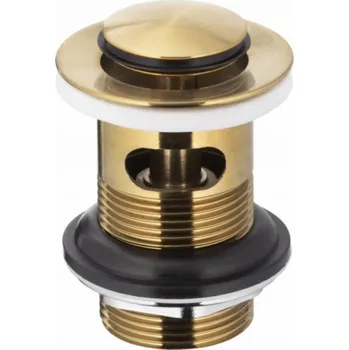 Sifon NoName 660-354-31 / KFA / PŘÍSLUŠENSTVÍ / UMYVADLOVÝ ODTOK CLICK-CLACK, MALÝ S PŘEPADEM, PVD KARTÁČOVANÁ ZLATÁ /