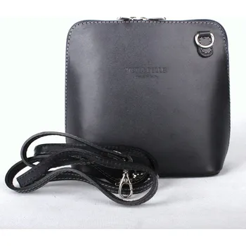 Kabelka Tmavěšedá malá kožená crossbody kabelka no. 55