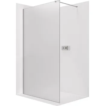 CERANO - Sprchová zástěna Walk-in Onyx Cube L/P - 8 mm - hranatá vzpěra - chrom, mléčné sklo - 30x200 cm