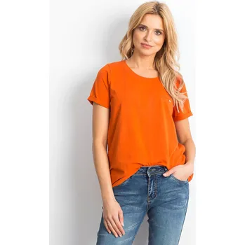 Dámské tričko T-shirt-RV-TS-4838.51P-dark orange BASIC Feel Good oranžová 3290948