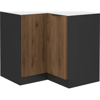 Obývací pokoj Spodní rohová skříňka, ořech okapi/černá, MENZO 90x90 DN 2F BB