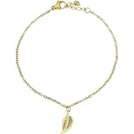 Pozlacený náramek z chirurgické oceli lístek