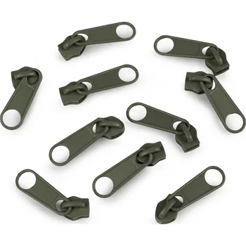 Zip Jezdec ke spirálovým zipům No 5 pro metráž typu POL Varianta: 327 zelená olivová, Balení: 10 ks